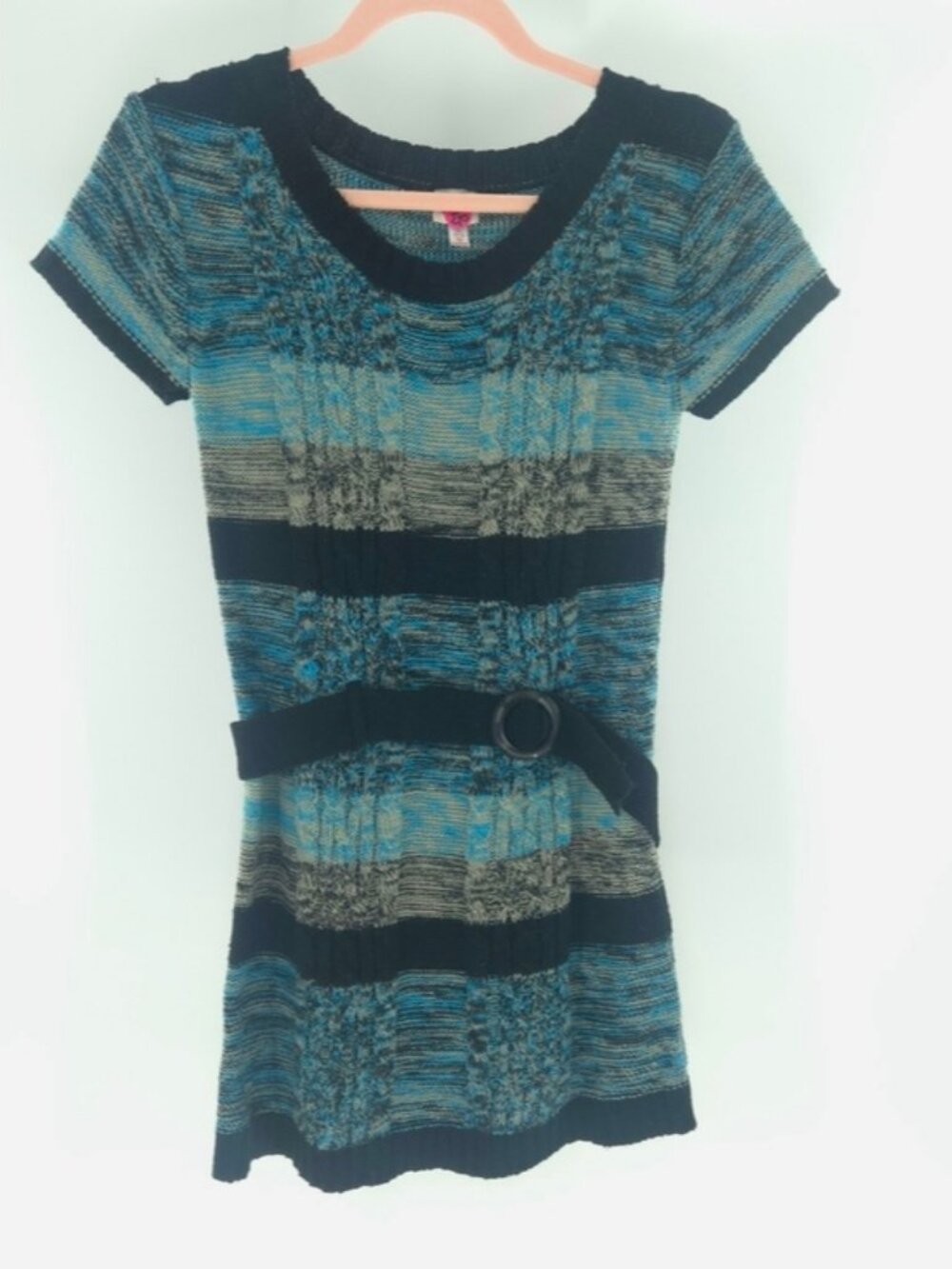 CHERRY STYX XS-M SWEATER DRESS BELT XTRA STRETCH KNIT 80-90s INSTANT Vibe BANGER